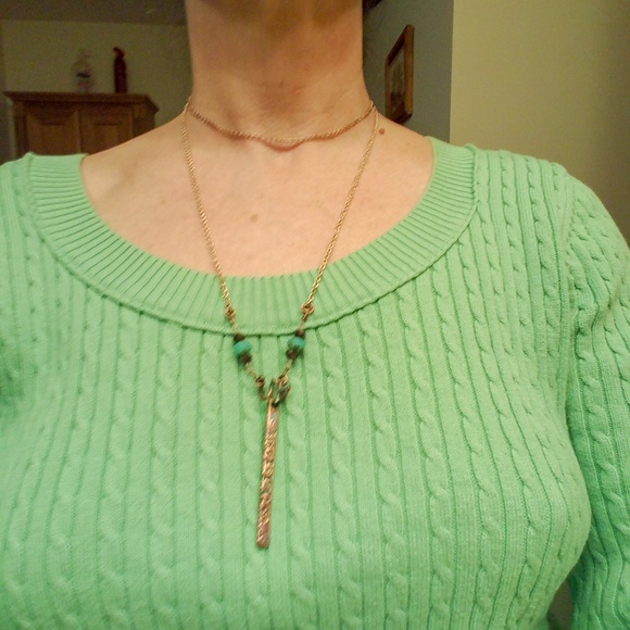 SOLD 💝 // Rose Gold & Copper Bar Necklace //OOAK - Picture 6 of 8